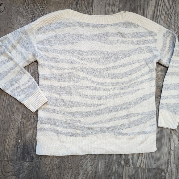 LOFT women's tunic oversized wool blend sweater cream gray Sz XS - Picture 1 of 11